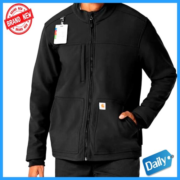 Rugged Flex Fleece Jacket Modern Fit Stretch Water Repellent Work Utility - Picture 3 of 7